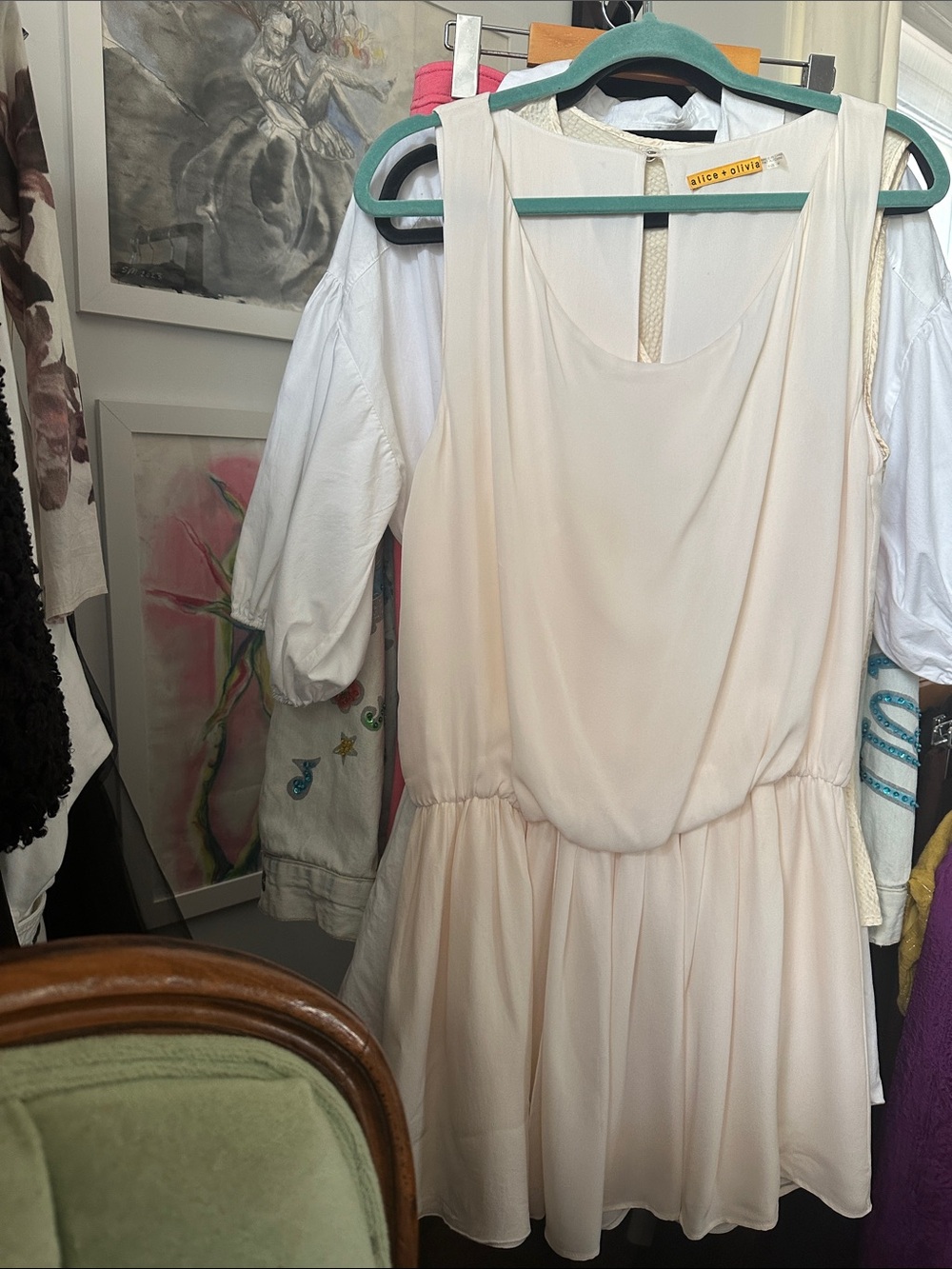 21” bust M, Alice & Olivia Silk Greek Goddess Mini, casual or fancy